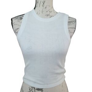 Hollister Women's Size XS White Waffle Weave Sleeveless Crop Tank